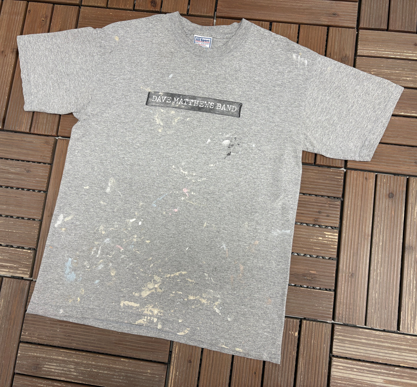 Dave Matthews Band Spring Tour 2002 Graphic Tee | Size Medium | Vintage 2000s Rock Band Distressed Grey T-Shirt |