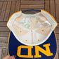 Notre Dame Fighting Irish Graphic Hat | Snap Back | Vintage 1990s College AOP Yellow Cap |