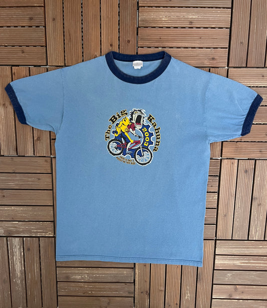 The Big Kahuna 2003 Graphic Tee | Size Large | Vintage 2000s Motorcycle Biker Blue T-Shirt |