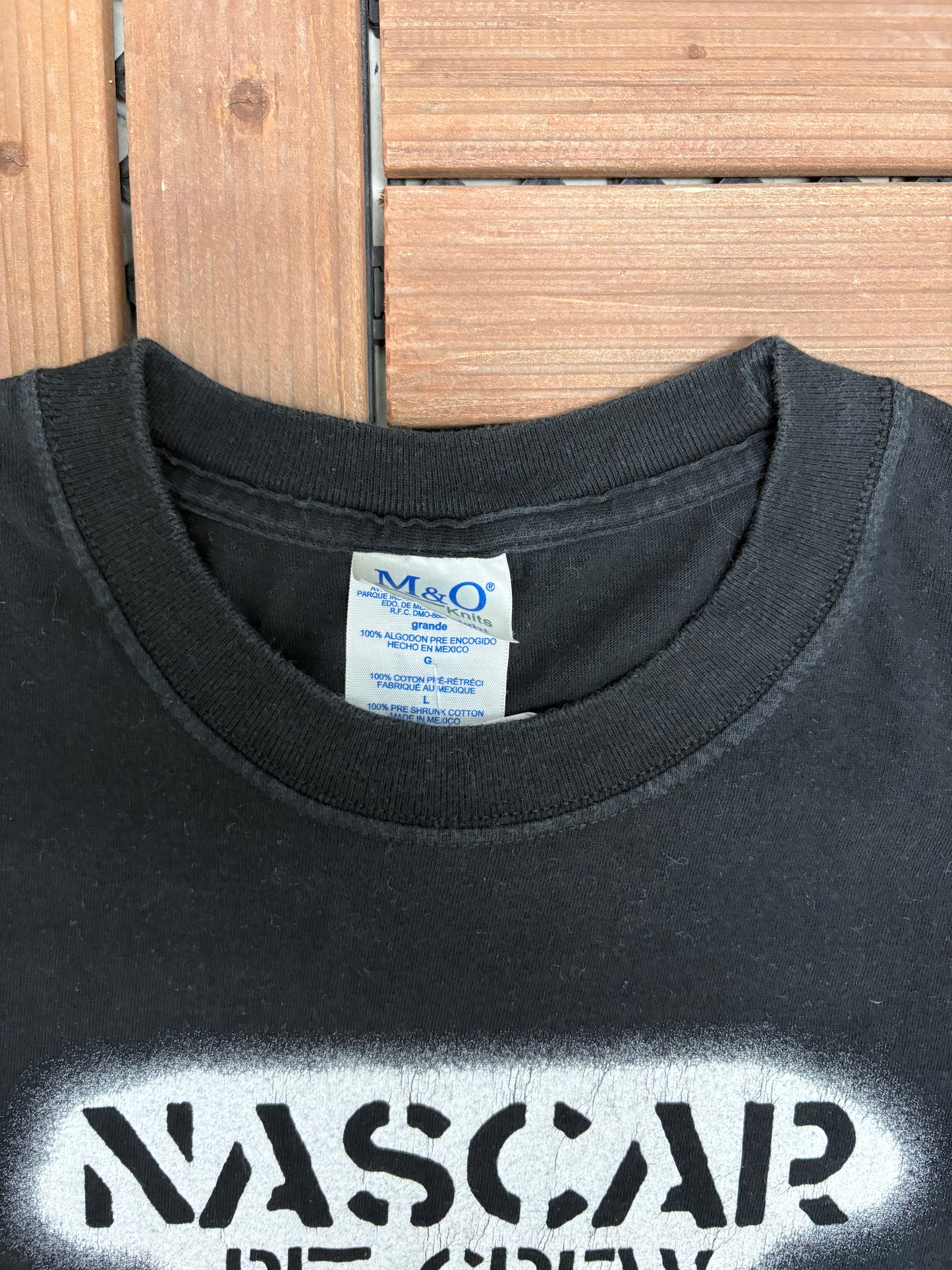 NASCAR Pit Crew Graphic Tee | Size Large | Vintage 2000s Black Racing T-Shirt |