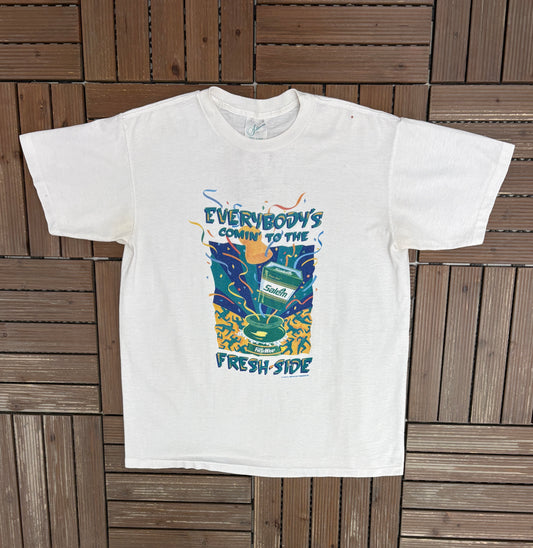 Salem Cigarettes Everybody's Comin' To The Fresh Side Graphic Tee | Size X-Large | Vintage 1990s Single Stitch White T-Shirt |