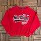 Detroit Red Wings Graphic Crewneck | Size Large | Vintage 1990s NHL Hockey Red Sweater |