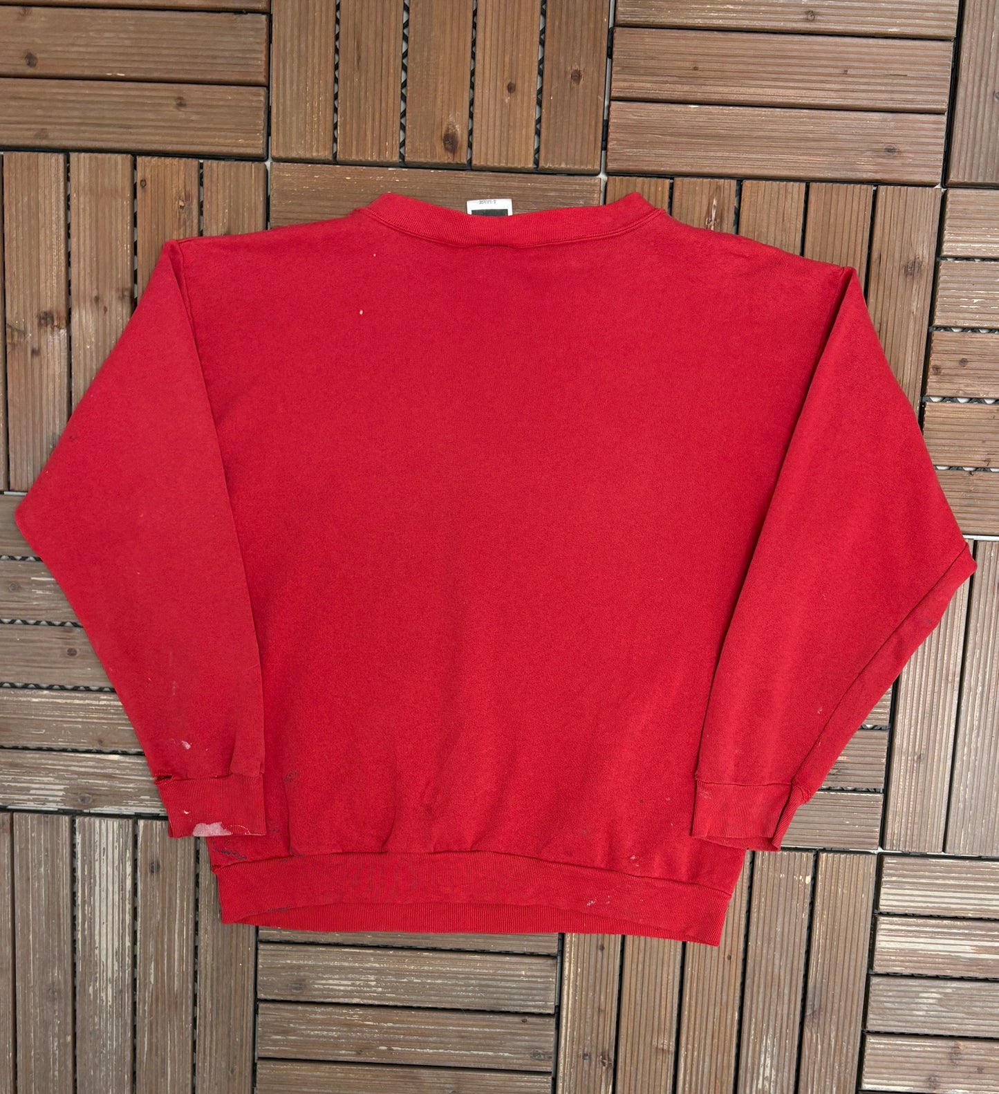 Harvard Crimson Graphic Crewneck | Size X-Large | Vintage 1990s College Distressed Red Sweater |