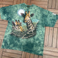 The Wilds Safari Giraffes Graphic Tee | Size XX-Large | Vintage 1990s Promotional Big Print Green T-Shirt |