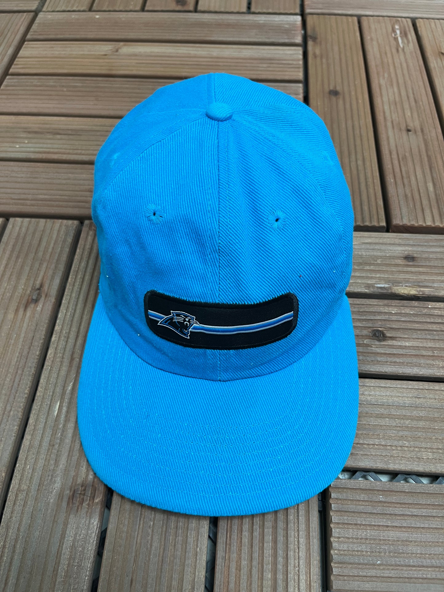 Carolina Panthers Embroidered Graphic Hat | Strap Back | Vintage 1990s Nike NFL Football Blue Cap |