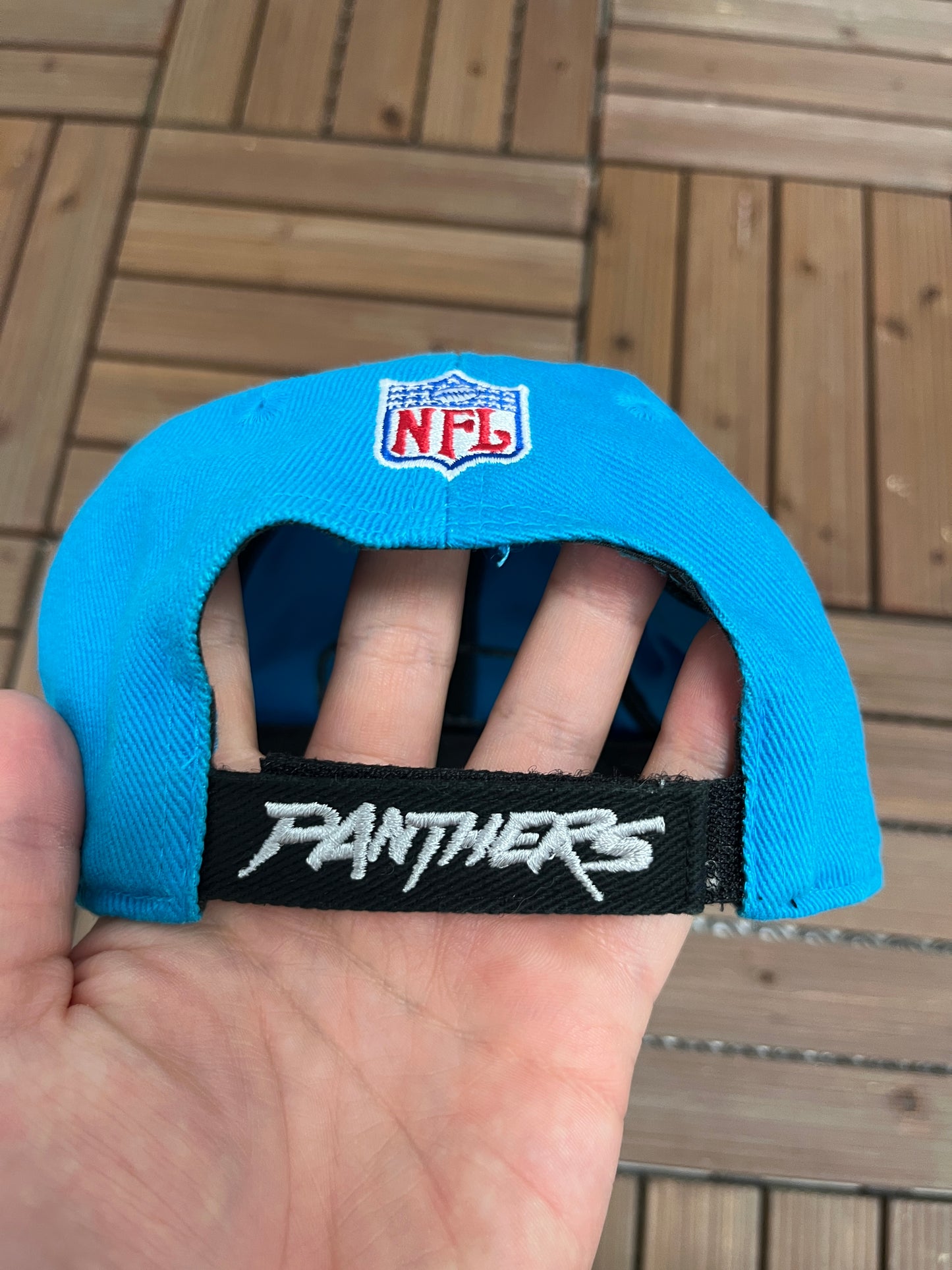 Carolina Panthers Embroidered Graphic Hat | Strap Back | Vintage 1990s Nike NFL Football Blue Cap |