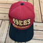 San Francisco 49ers Graphic Hat | Snap Back | Vintage 1990s NFL Football Red Cap |