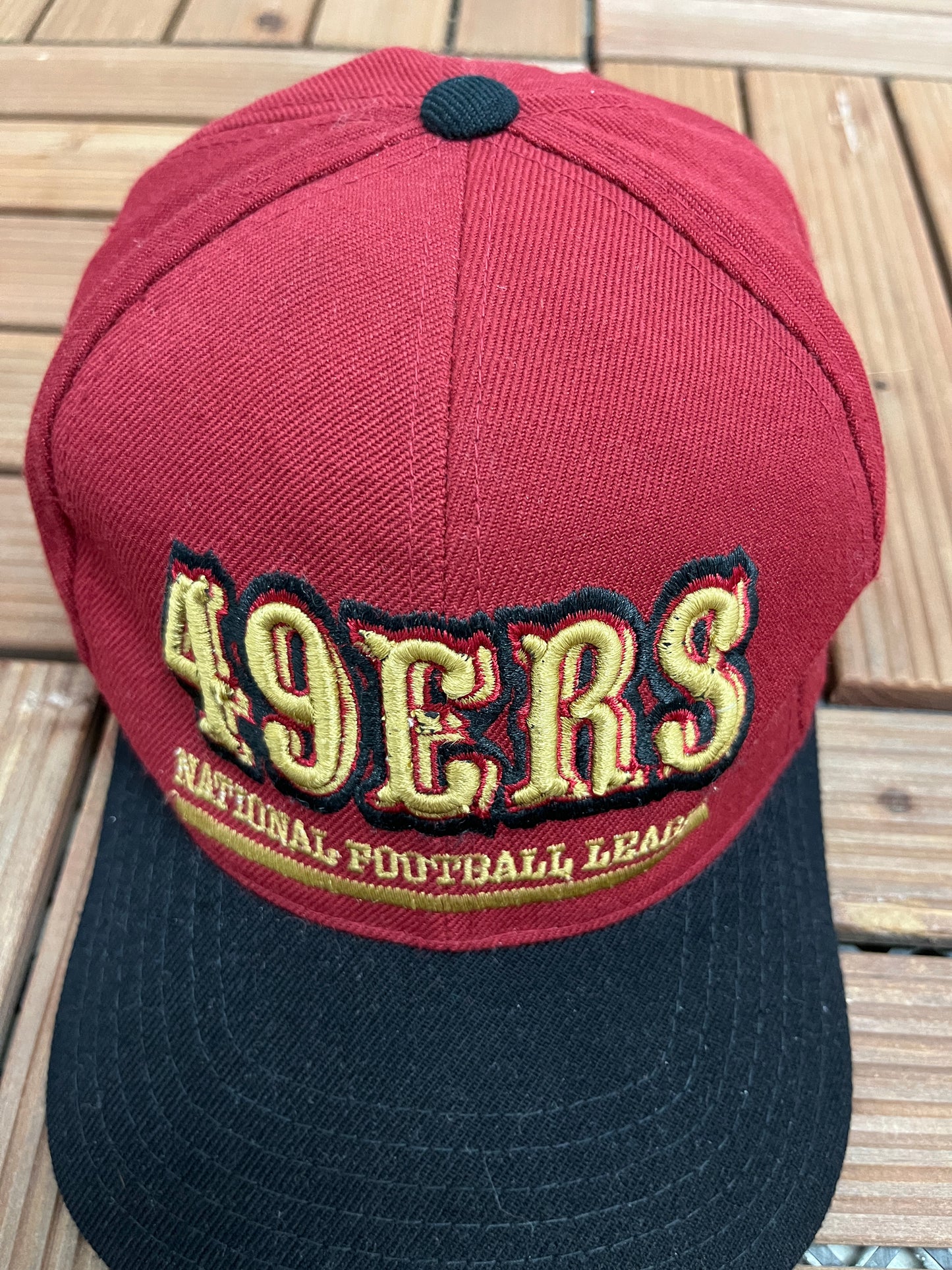 San Francisco 49ers Graphic Hat | Snap Back | Vintage 1990s NFL Football Red Cap |