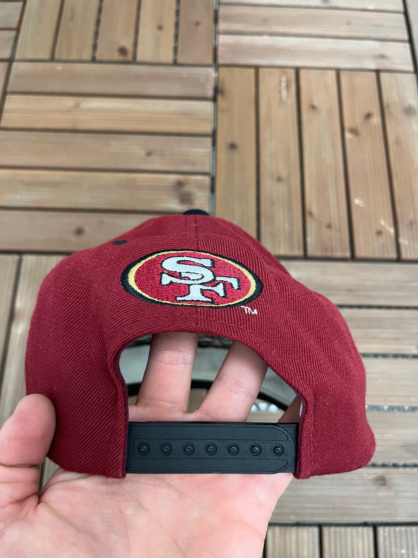 San Francisco 49ers Graphic Hat | Snap Back | Vintage 1990s NFL Football Red Cap |