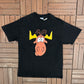 Rocky and Bullwinkle Taco Bell Graphic Tee | Size Large | Vintage 1990s Promotional Single Stitch Black T-Shirt |