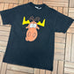 Rocky and Bullwinkle Taco Bell Graphic Tee | Size Large | Vintage 1990s Promotional Single Stitch Black T-Shirt |