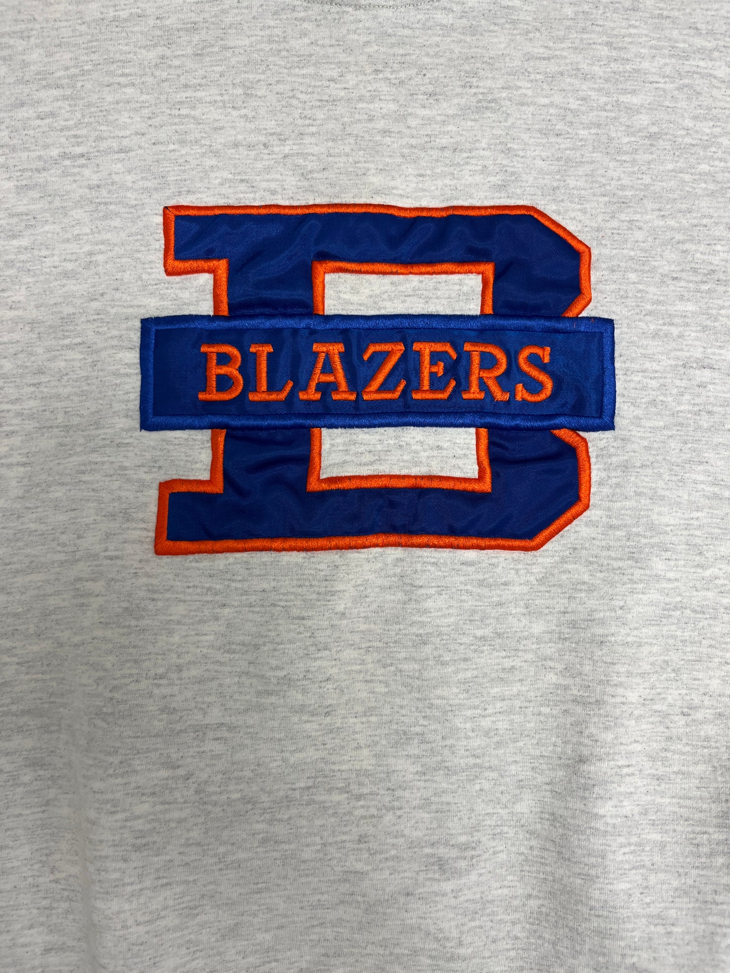 Kamloops Blazers Stitched Graphic Crewneck | Size Large | Vintage 1990s CHL Hockey Grey Turtleneck |