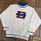 Kamloops Blazers Stitched Graphic Crewneck | Size Large | Vintage 1990s CHL Hockey Grey Turtleneck |