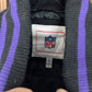 Minnesota Vikings Embroidered Graphic Jacket | Size Large | Vintage 2000s NFL Football Black Jacket |