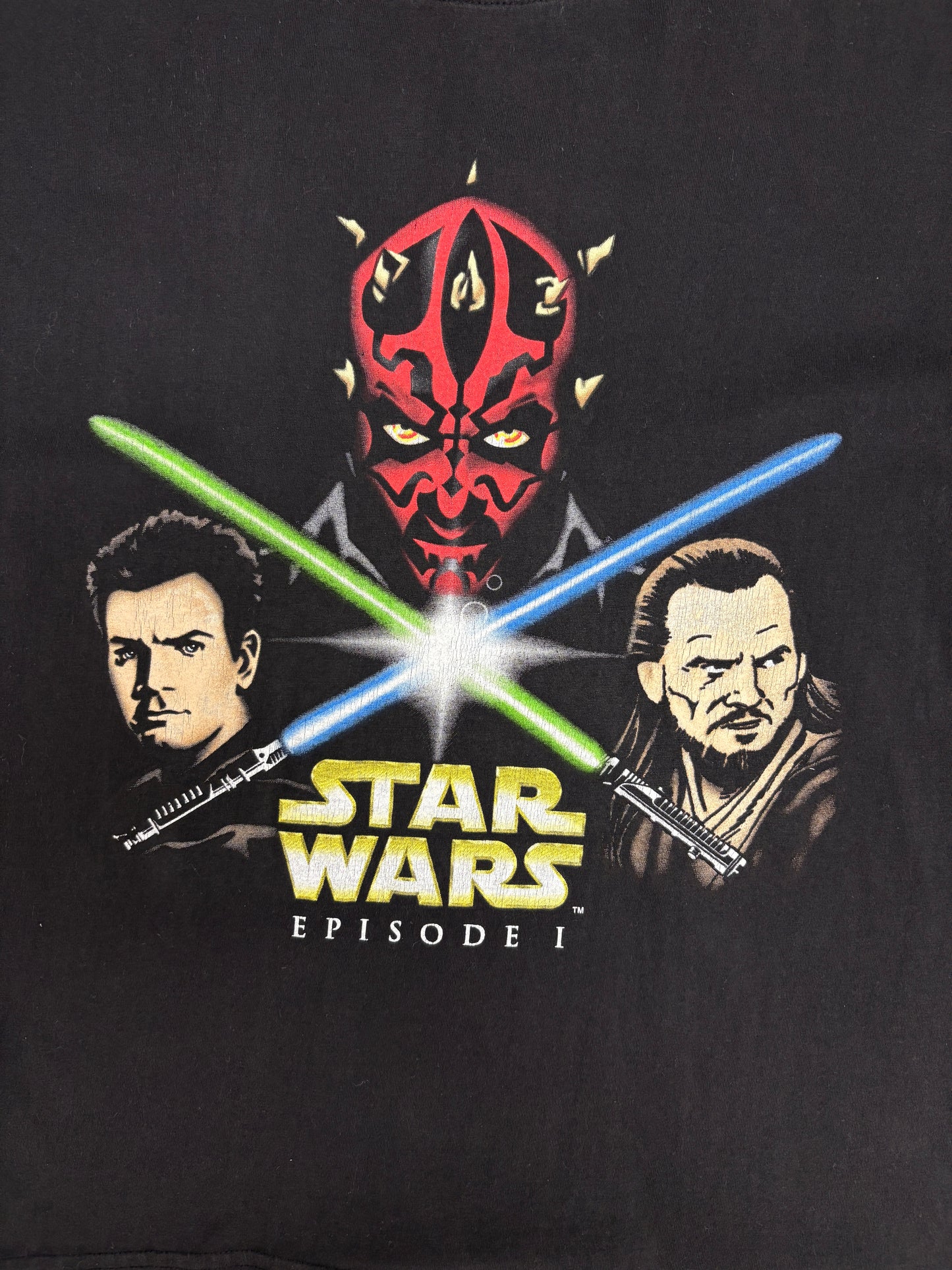 Star Wars Episode 1 Darth Maul Graphic Tee | Size Medium | Vintage 2000s Promotional Black T-Shirt |