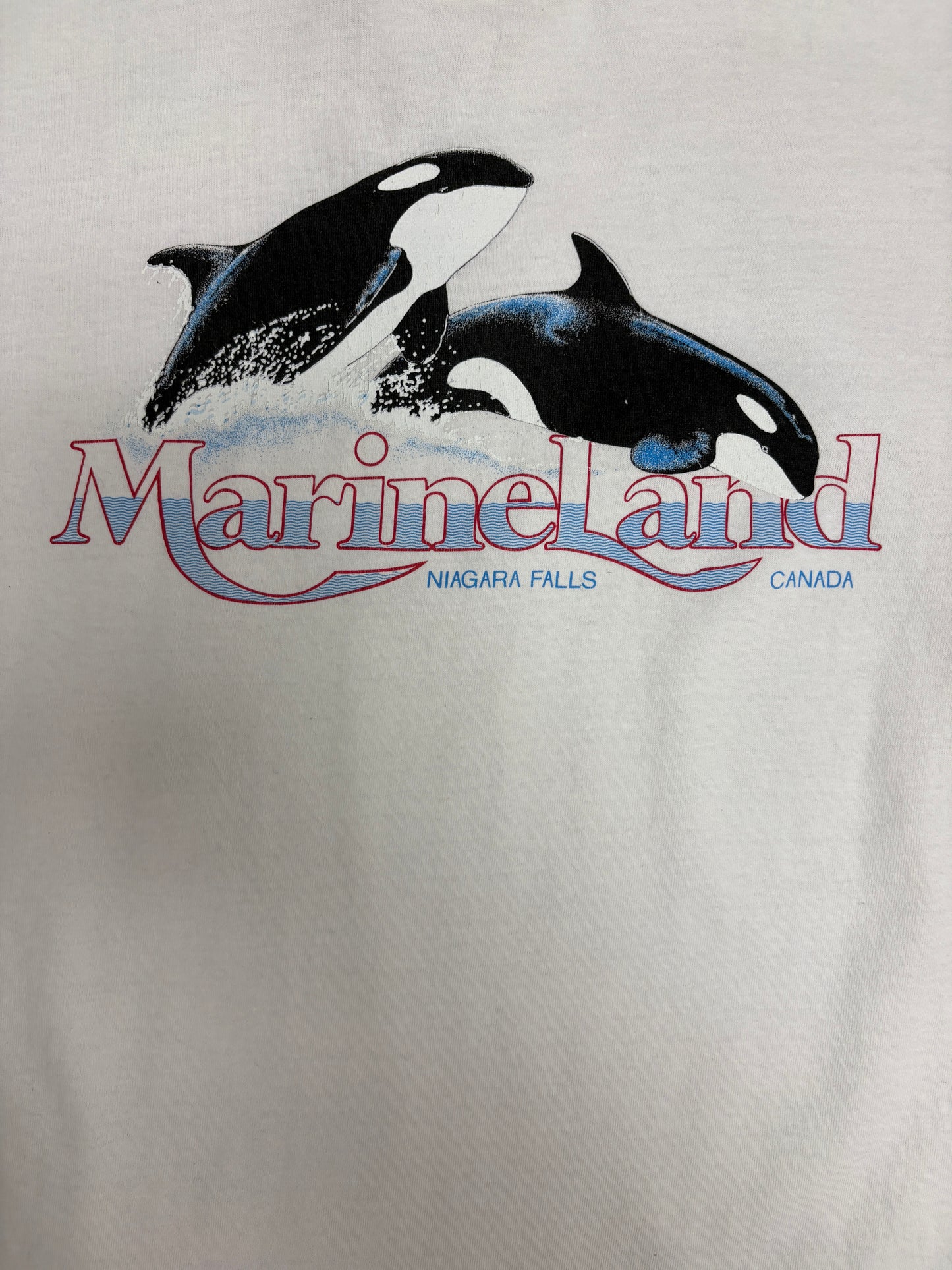 Marineland Niagara Falls Graphic Tee | Size Small | Vintage 2000s Promotional White T-Shirt |