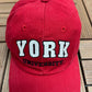 York University Graphic Hat | Metal Clasp | Vintage 2000s Canadian University Red Cap |