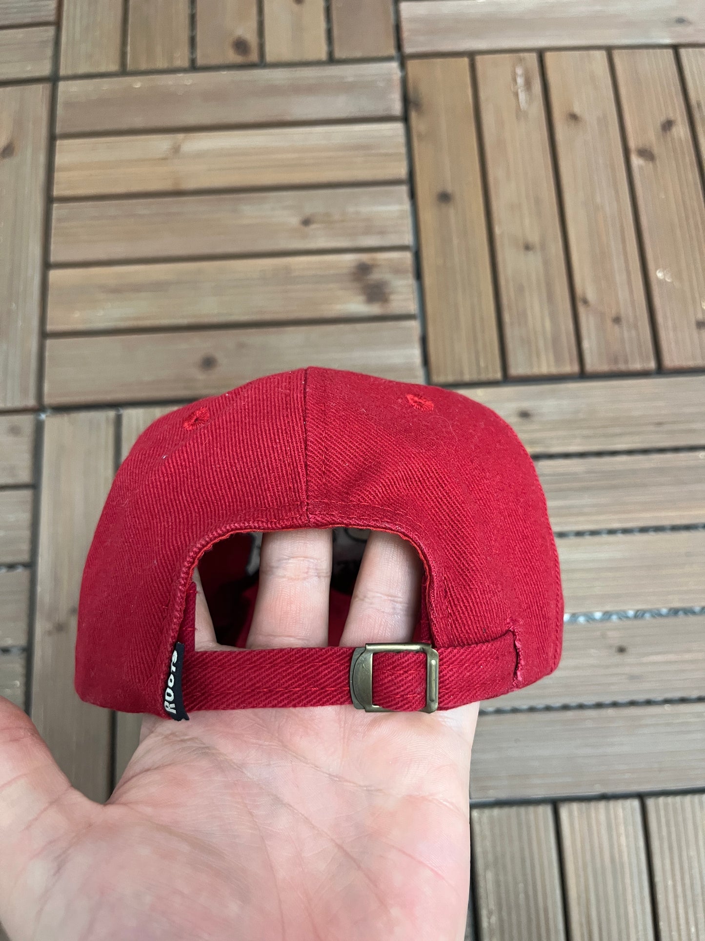 York University Graphic Hat | Metal Clasp | Vintage 2000s Canadian University Red Cap |