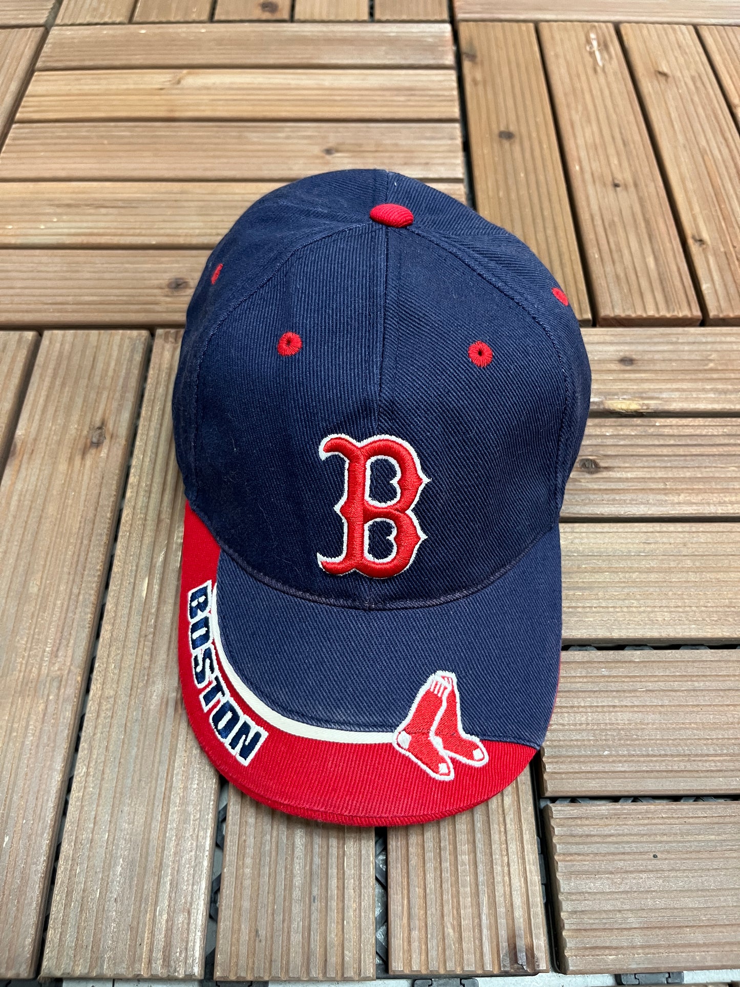 Boston Red Sox Embroidered Hat | Strap Back | Vintage 2000s MLB Baseball Blue Baseball Cap |