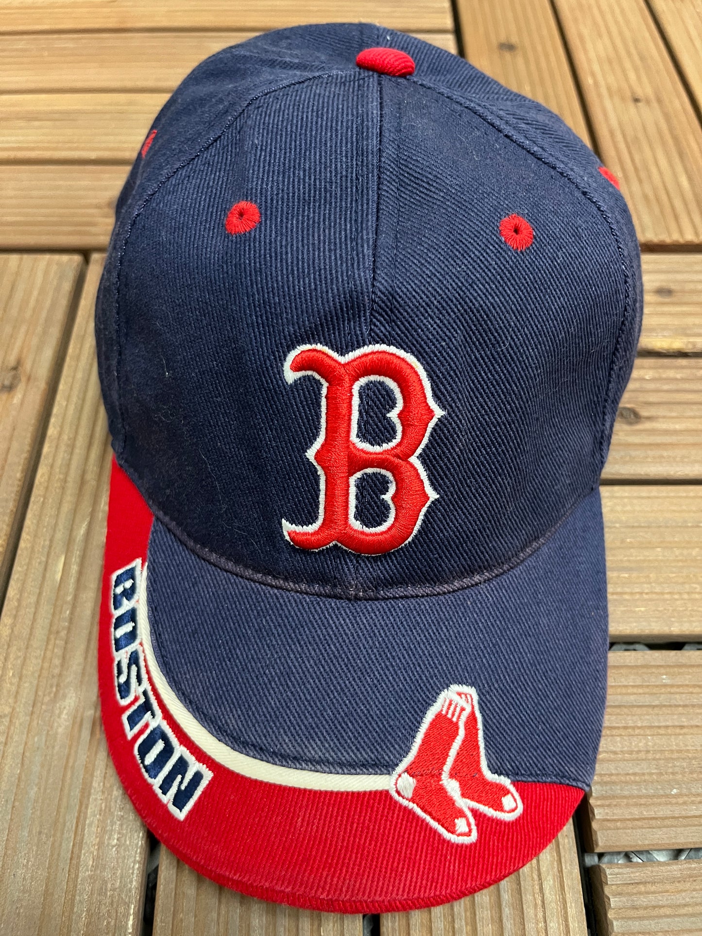 Boston Red Sox Embroidered Hat | Strap Back | Vintage 2000s MLB Baseball Blue Baseball Cap |