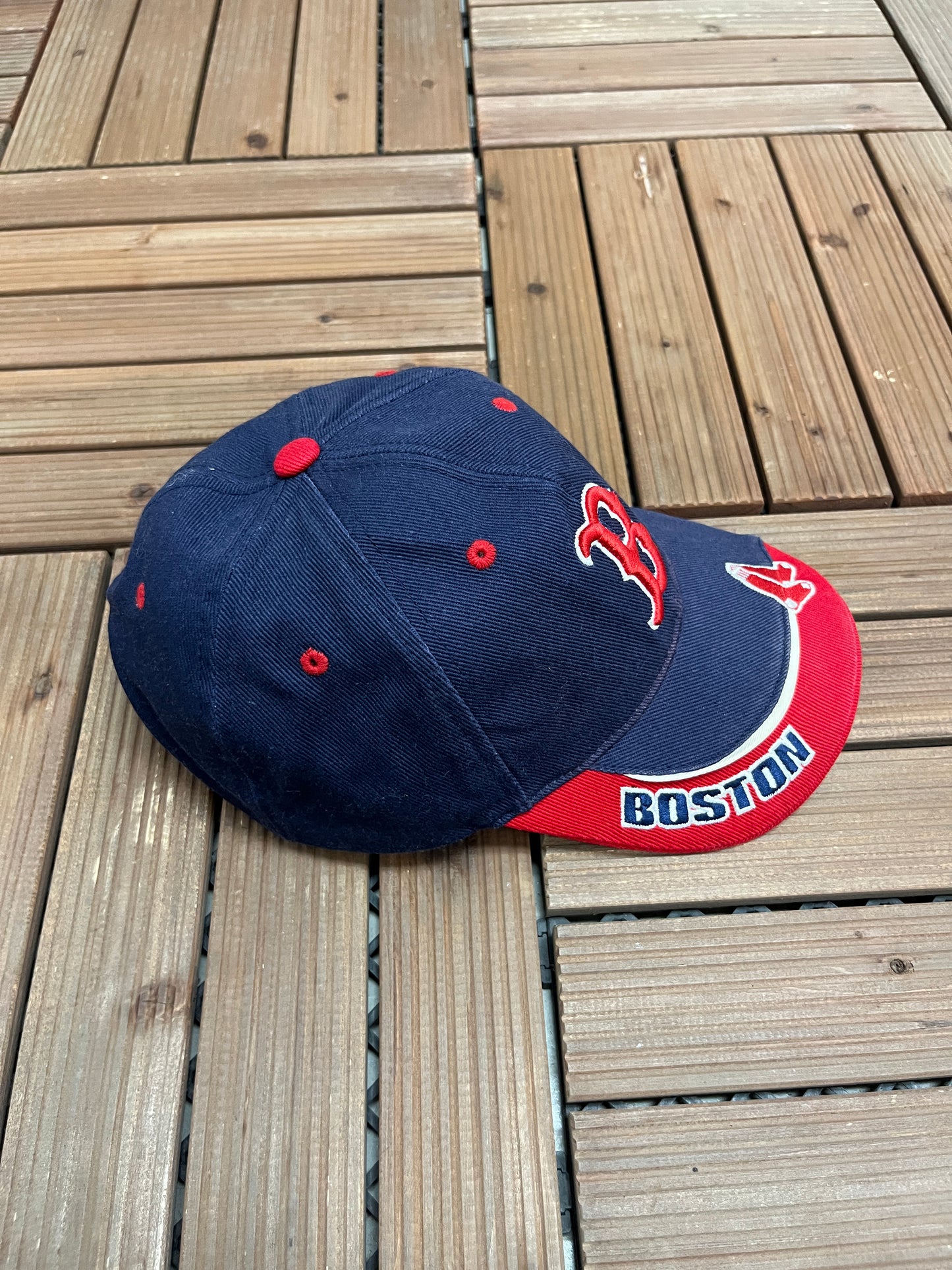 Boston Red Sox Embroidered Hat | Strap Back | Vintage 2000s MLB Baseball Blue Baseball Cap |