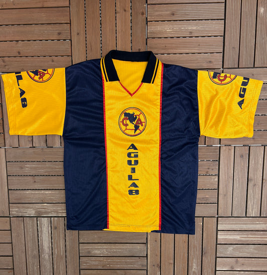 Club América Graphic Jersey | Size X-Large | Vintage 1990s Soccer Yellow Jersey |