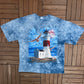 Lighthouse Scenic Graphic Tee | Size X-Large | Vintage 2000s Tie Dye Blue T-Shirt |