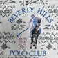 Beverley Hills Polo Club Graphic Tee | Size XX-Large | Vintage 1990s AOP White T-Shirt |