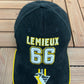 Pittsburgh Penguins Mario Lemieux Graphic Hat | Strap Back | Vintage 2000s NHL Hockey Black Cap |