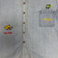 One Fish, Two Fish, Red Fish, Blue Fish Denim Jacket | Size XX-Large | Vintage 1990s Promotional Blue Jean Jacket |