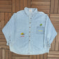 One Fish, Two Fish, Red Fish, Blue Fish Denim Jacket | Size XX-Large | Vintage 1990s Promotional Blue Jean Jacket |