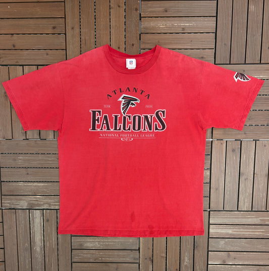 Atlanta Falcons Football Graphic Tee | Size X-Large | Vintage 2000s NFL Football Red T-Shirt |