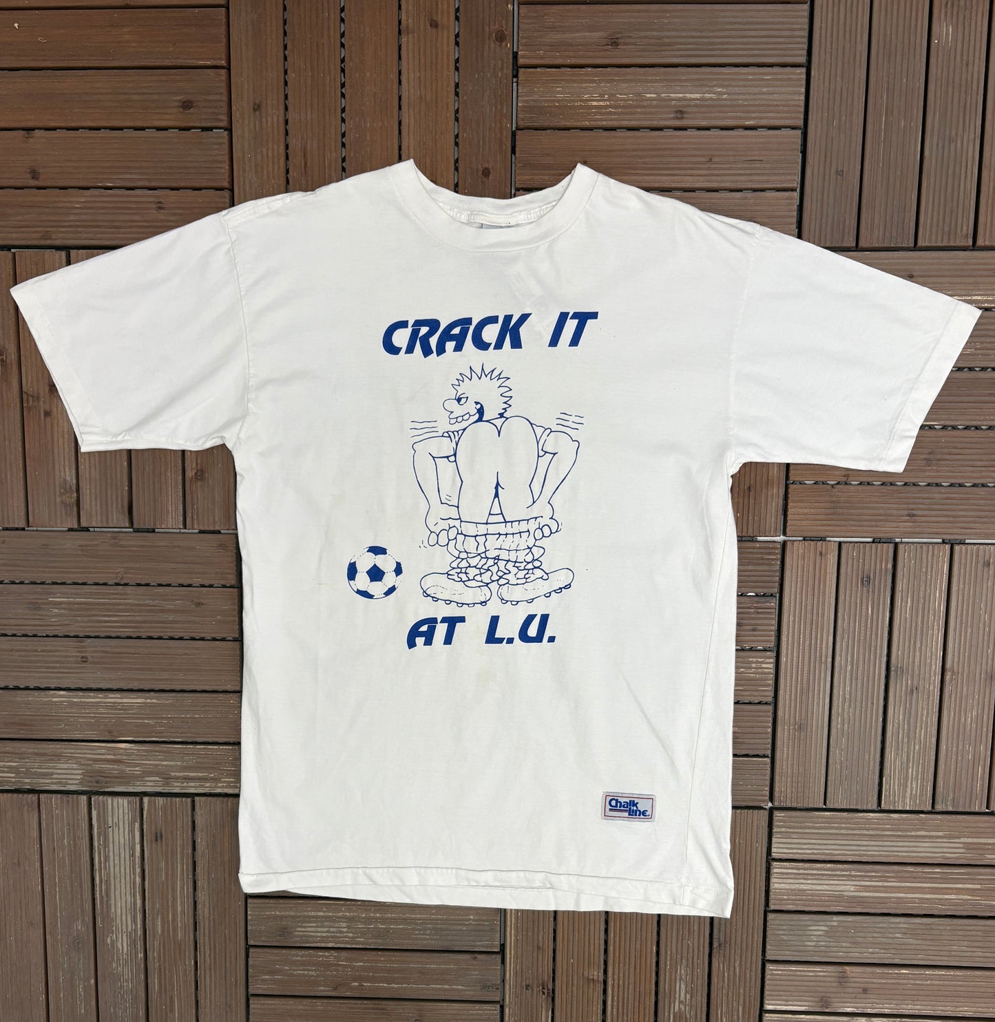 Crack It At Laurentian University Graphic Tee | Size X-Large | Vintage 1990s College White T-Shirt |