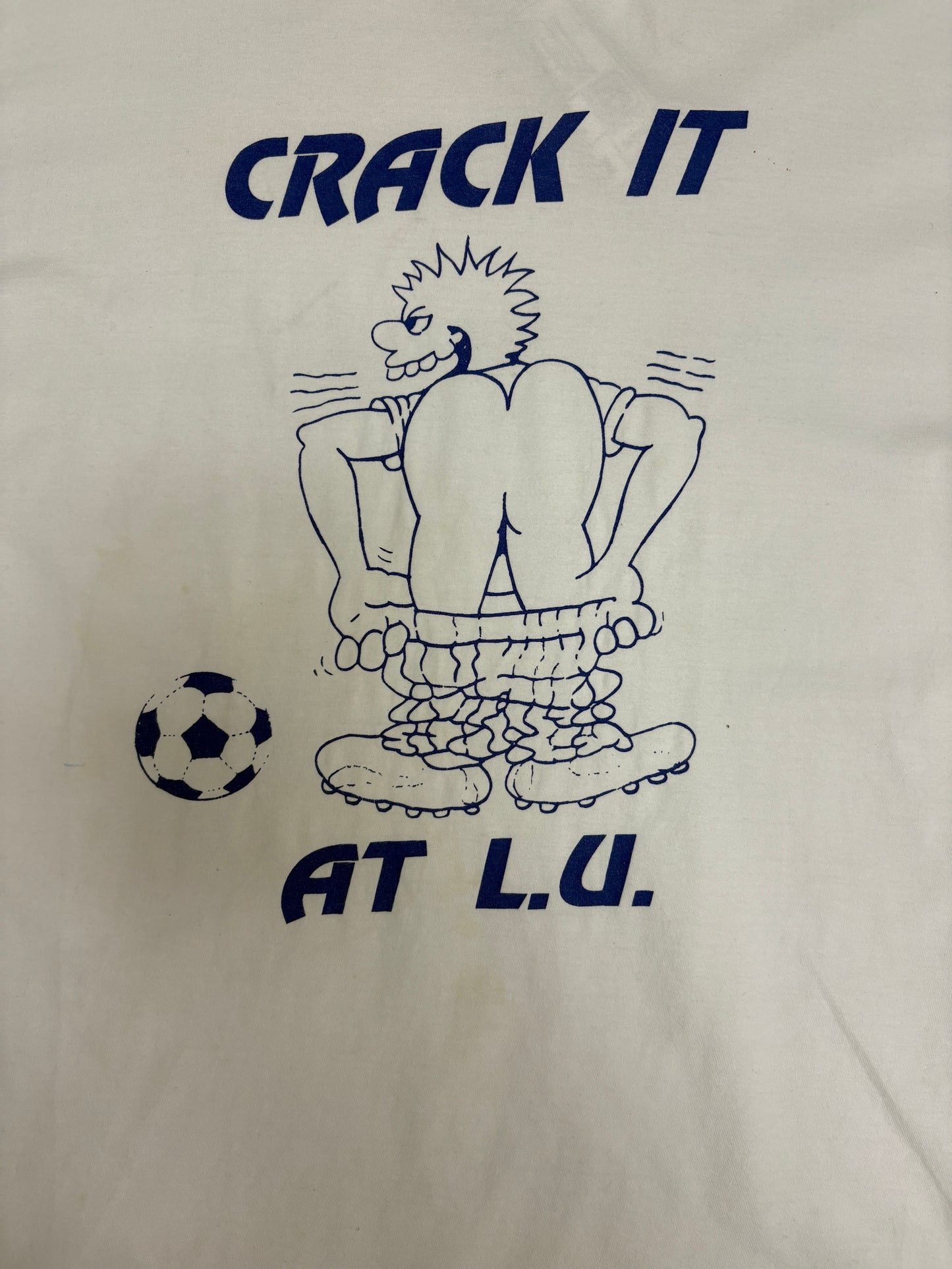 Crack It At Laurentian University Graphic Tee | Size X-Large | Vintage 1990s College White T-Shirt |