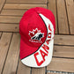Team Canada Hockey Graphic Hat | Strap Back | Vintage 2000s Hockey Red Cap |