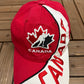 Team Canada Hockey Graphic Hat | Strap Back | Vintage 2000s Hockey Red Cap |