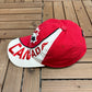 Team Canada Hockey Graphic Hat | Strap Back | Vintage 2000s Hockey Red Cap |