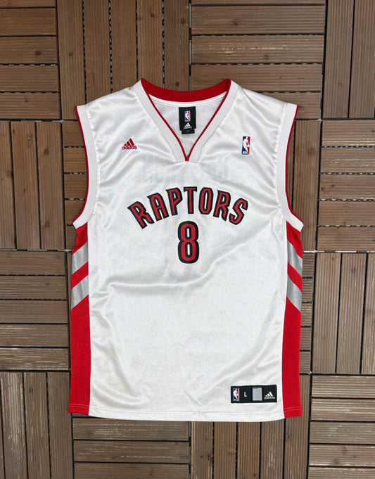 Toronto Raptors José Calderón Basketball Jersey | Size Large | Vintage 2000s Adidas White Jersey |