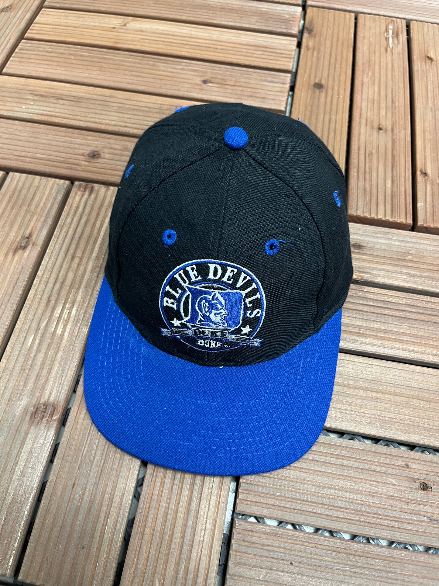 Duke Blue Devils Embroidered Hat | Snap Back | Vintage 1990s College Black Cap |