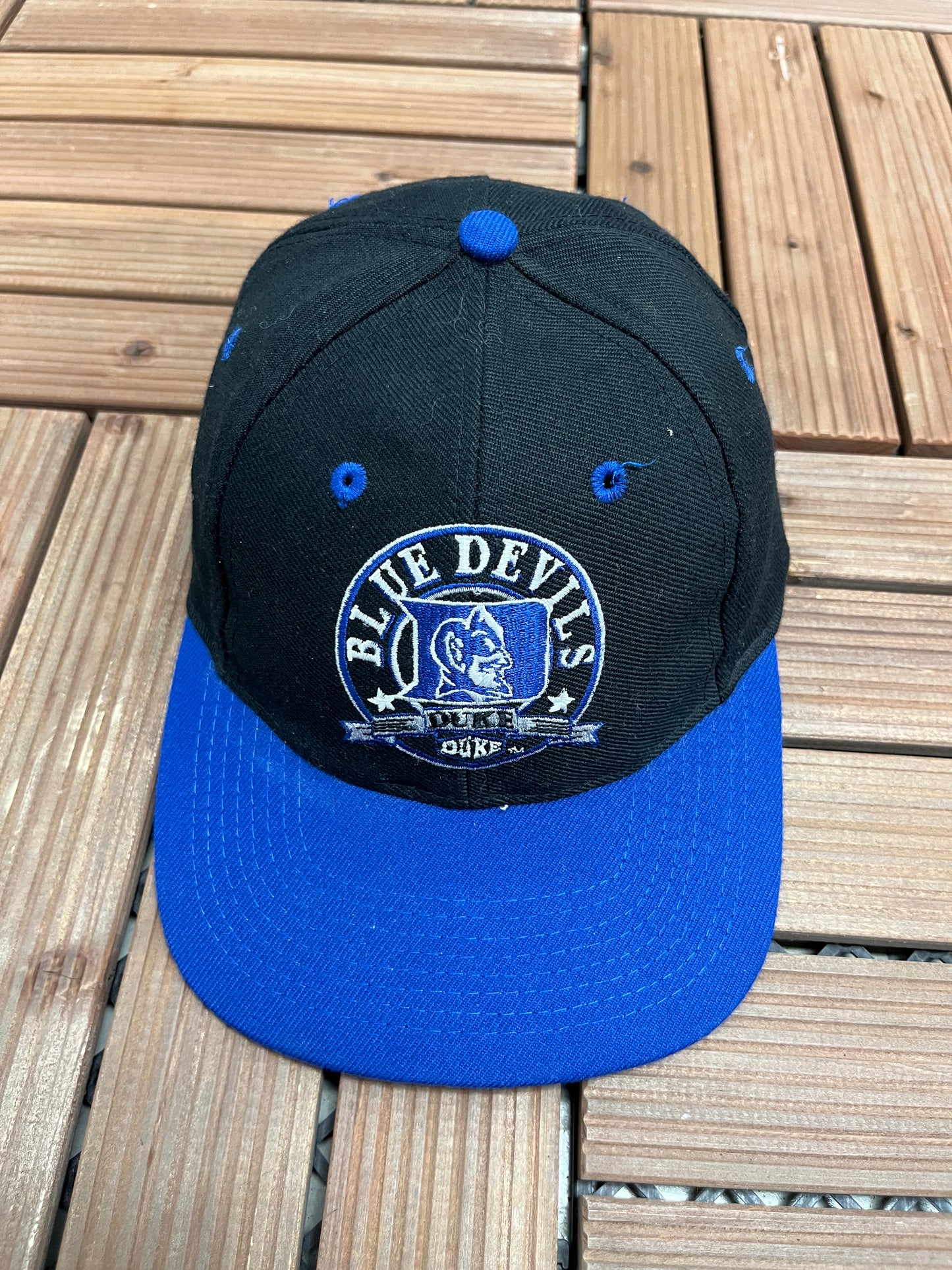 Duke Blue Devils Embroidered Hat | Snap Back | Vintage 1990s College Black Cap |