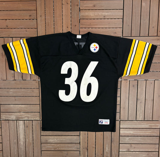 Pittsburgh Steelers Jerome Bettis Football Jersey | Size Large | Vintage 1990s NFL Football Black Jersey |