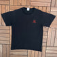 Honda Stitched Graphic Tee | Size Medium | Vintage 2000s Car Promotional Black T-Shirt |