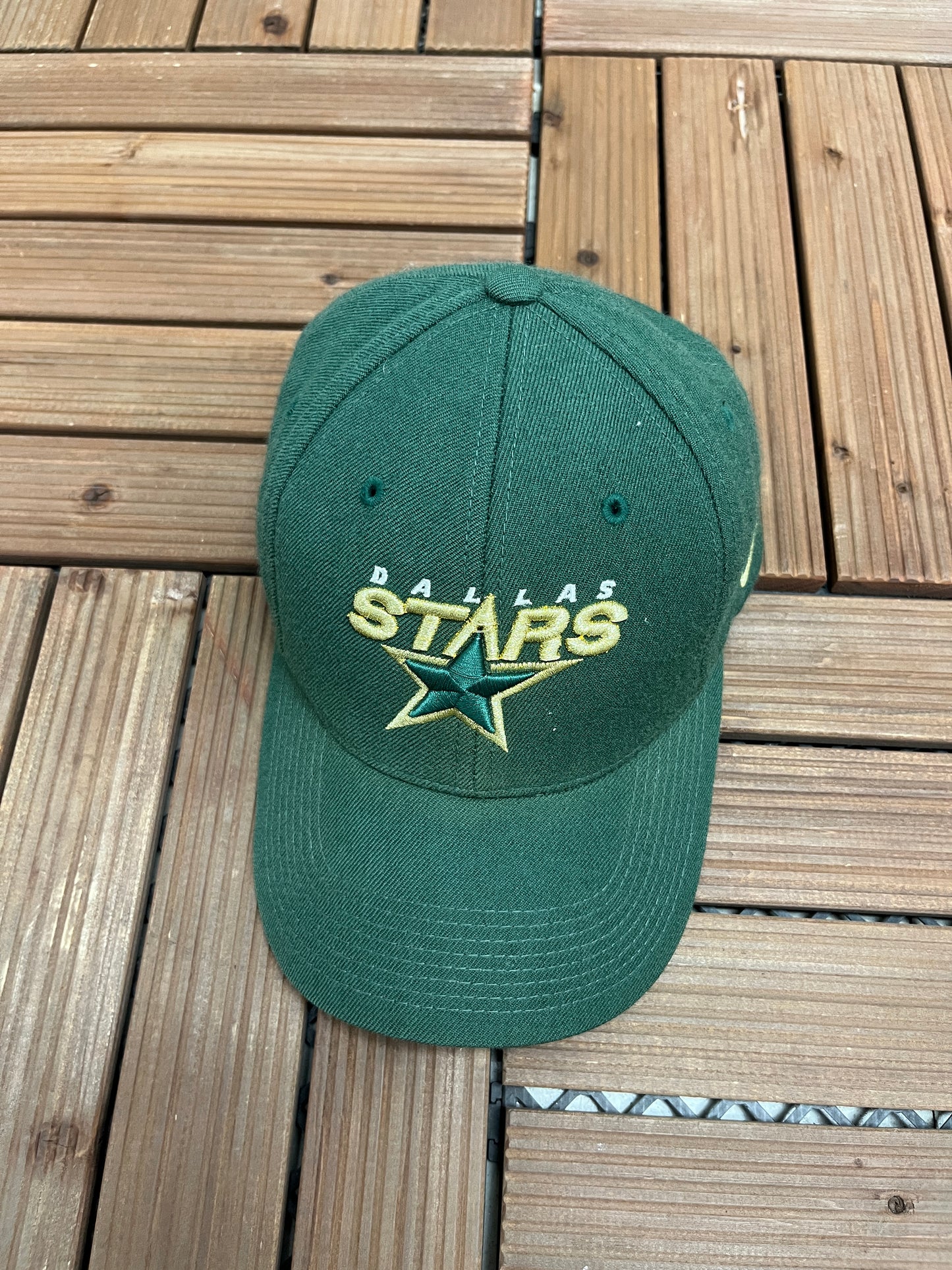 Dallas Stars Nike Graphic Hat | Strap Back | Vintage 2000s NHL Hockey Green Cap |