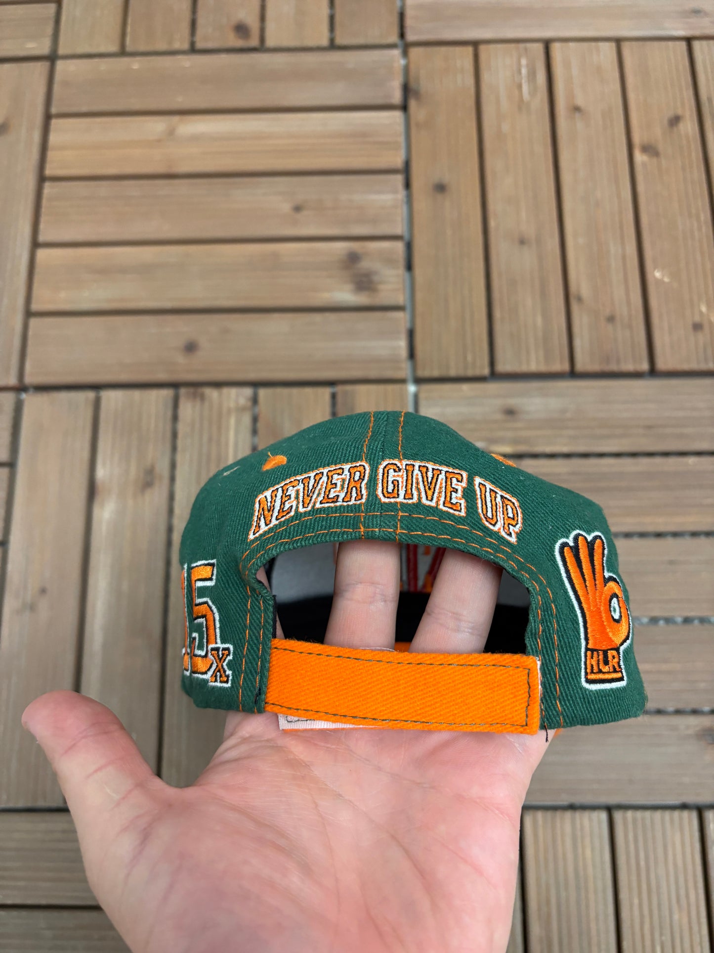John Cena You Can't See Me Graphic Hat | Strap Back | Vintage 2000s Wrestling Green Cap |