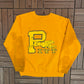 Pitt Panthers Graphic Crewneck | Size Large | Vintage 1980s College Yellow Sweater |