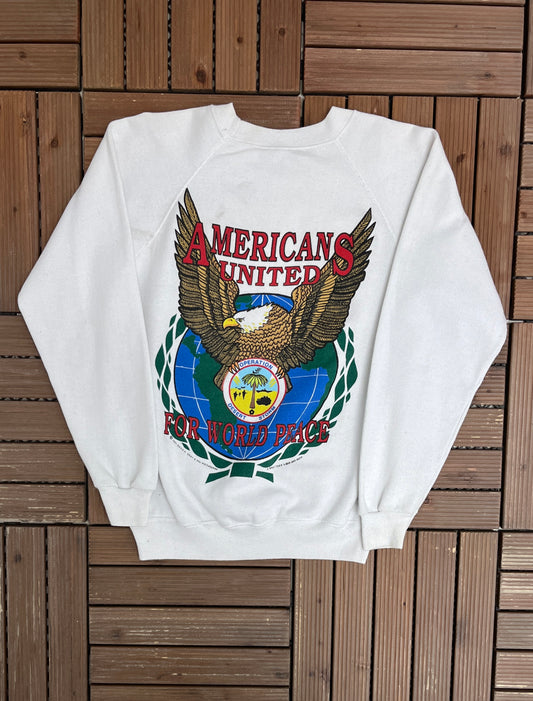 Operation Desert Storm Graphic Crewneck | Size Medium | Vintage 1990s Military White Sweater | Made in USA |