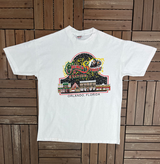 Church Street Station Orlando, Florida Graphic Tee | Size X-Large | Vintage 1990s Tourist White T-Shirt |