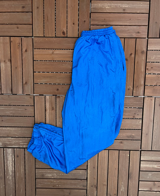 Plain Blue Track Pants | Size X-Large | Vintage 1990s Blue Branded Pants |