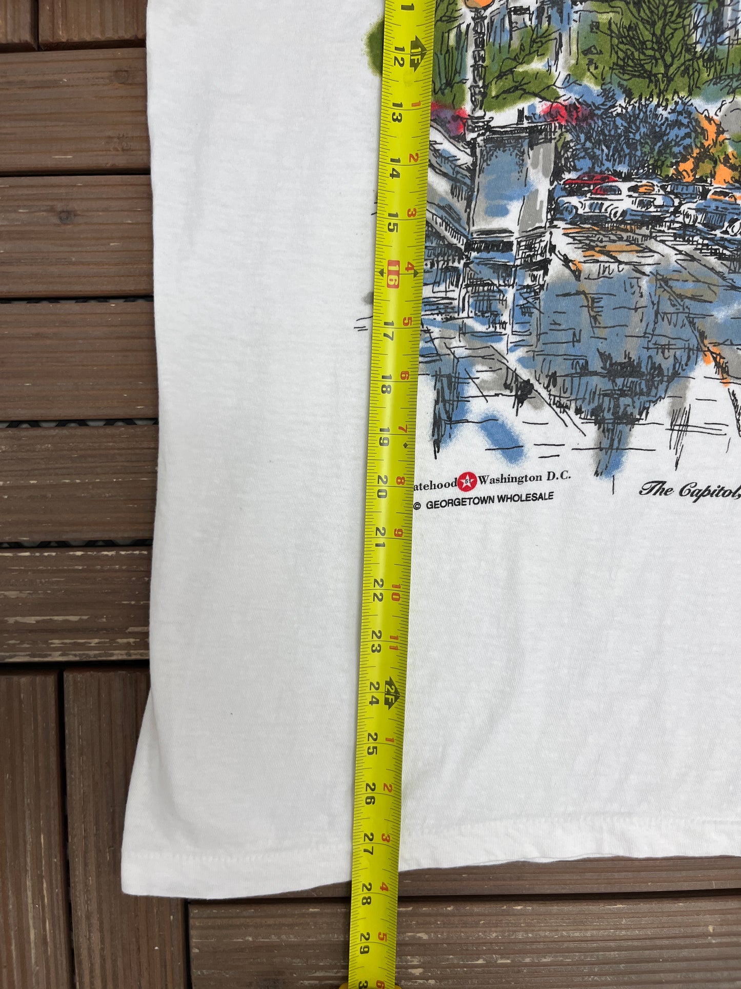 The Capitol, Washington Graphic Tee | Size X-Large | Vintage 1990s Tourist White T-Shirt |