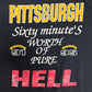 Pittsburgh Steelers Sixty Minutes of Pure Hell Graphic Tee | Size X-Large | Vintage 1990s NFL Football Black T-Shirt |